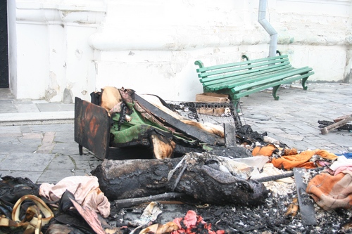 Cгорел походный храм прихожан УПЦ Московского патриархата